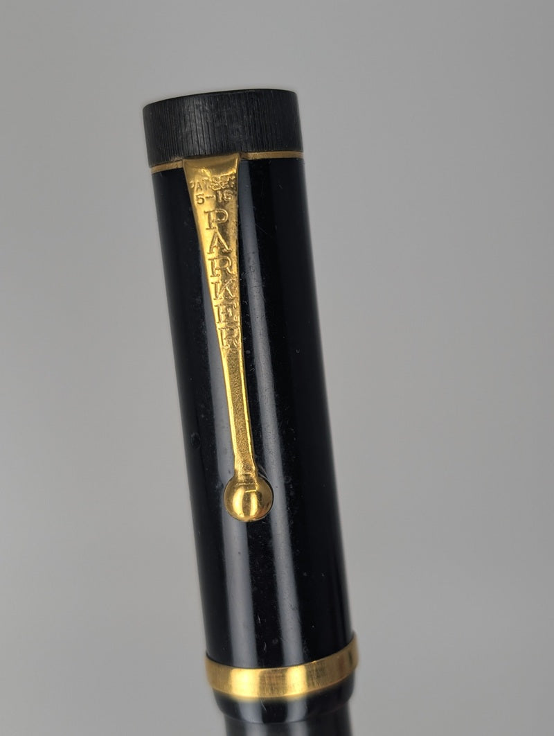 *Consignment* Parker Duofold 1928 Flat Top Black / Gold Fountain Pen