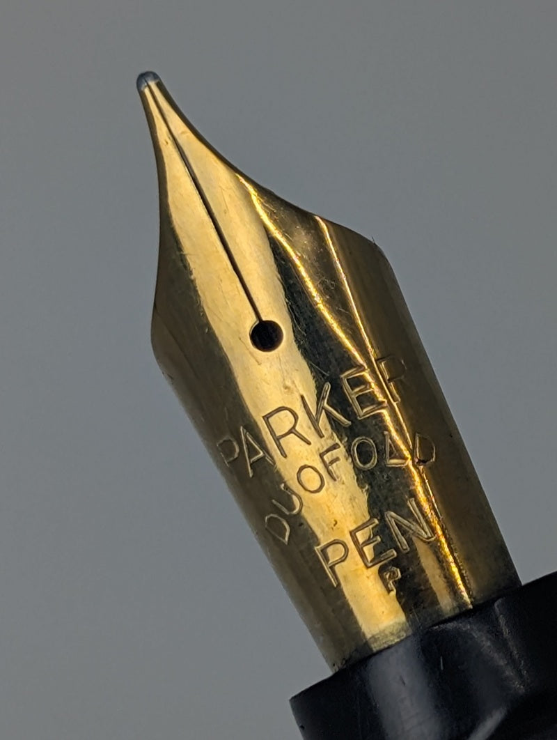 *Consignment* Parker Duofold 1928 Flat Top Black / Gold Fountain Pen