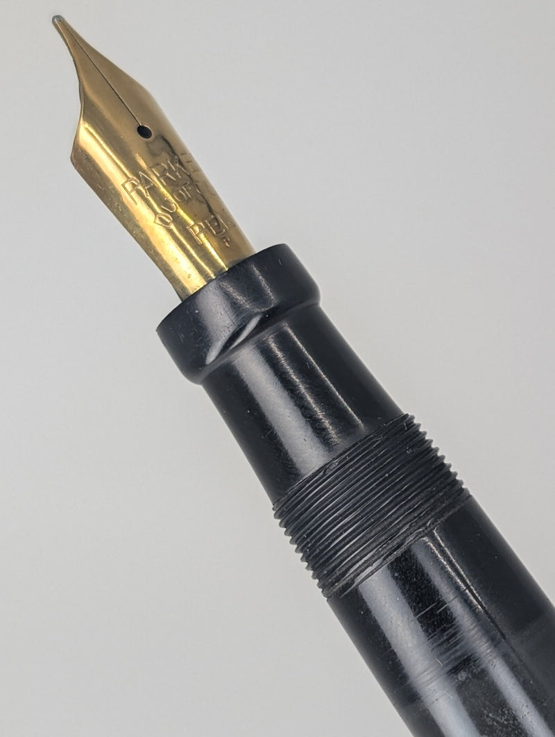 *Consignment* Parker Duofold 1928 Flat Top Black / Gold Fountain Pen