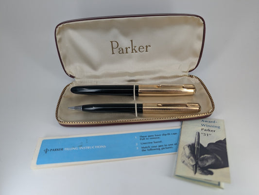 *Consignment* Parker 51 Forest Green Fountain Pen / Pencil Set