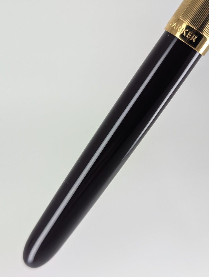*Consignment* Parker 51 Plum w/ Gold Fountain Pen 18k Gold Medium Nib