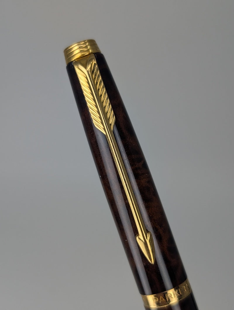 *Consignment* Parker 75 Thuya Brown Lacquer Fountain Pen 14k Medium Nib