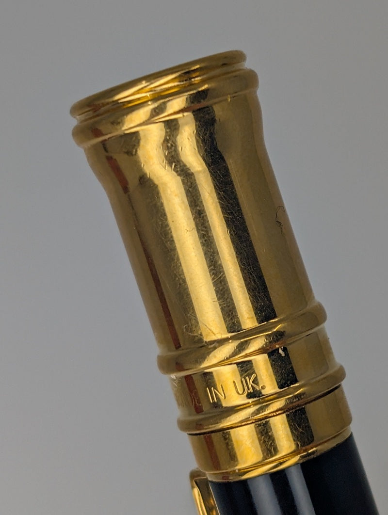 *Consignment* Parker Duofold Black Lacquer w/ Gold Trim Ballpoint Pen