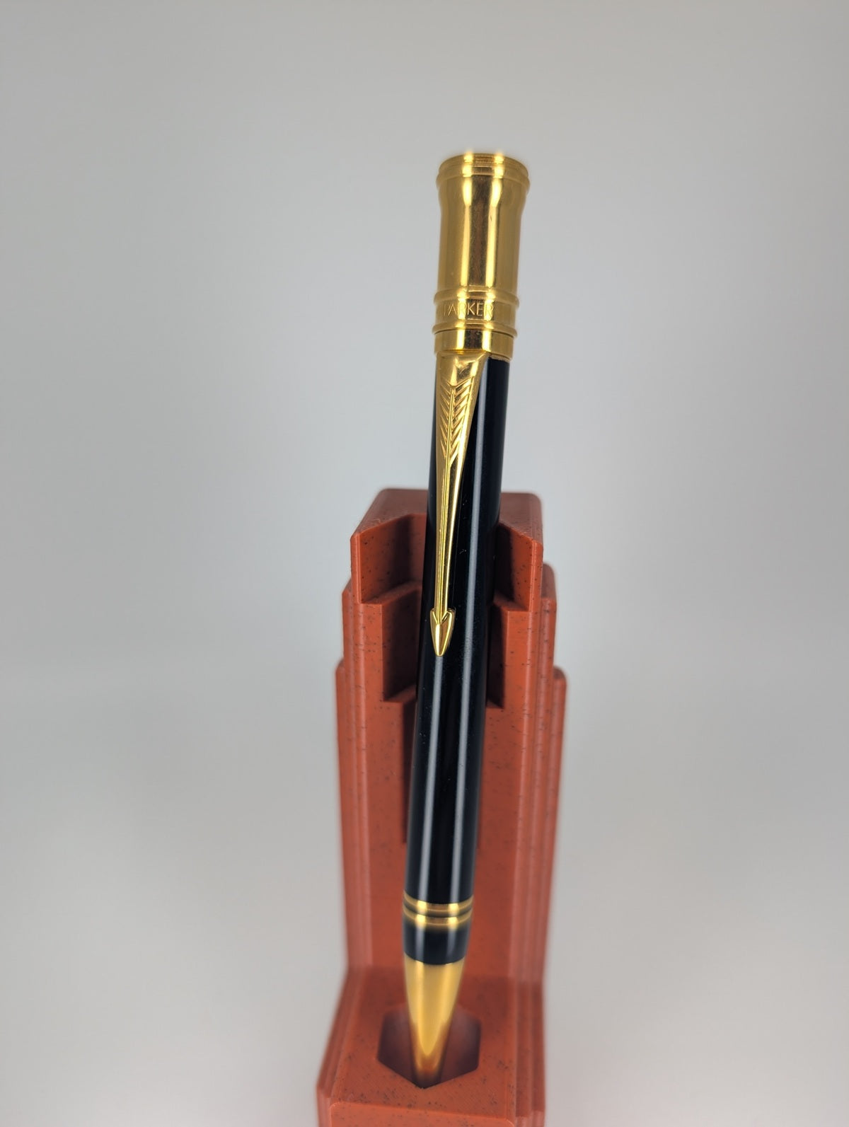 *Consignment* Parker Duofold Black Lacquer w/ Gold Trim Ballpoint Pen