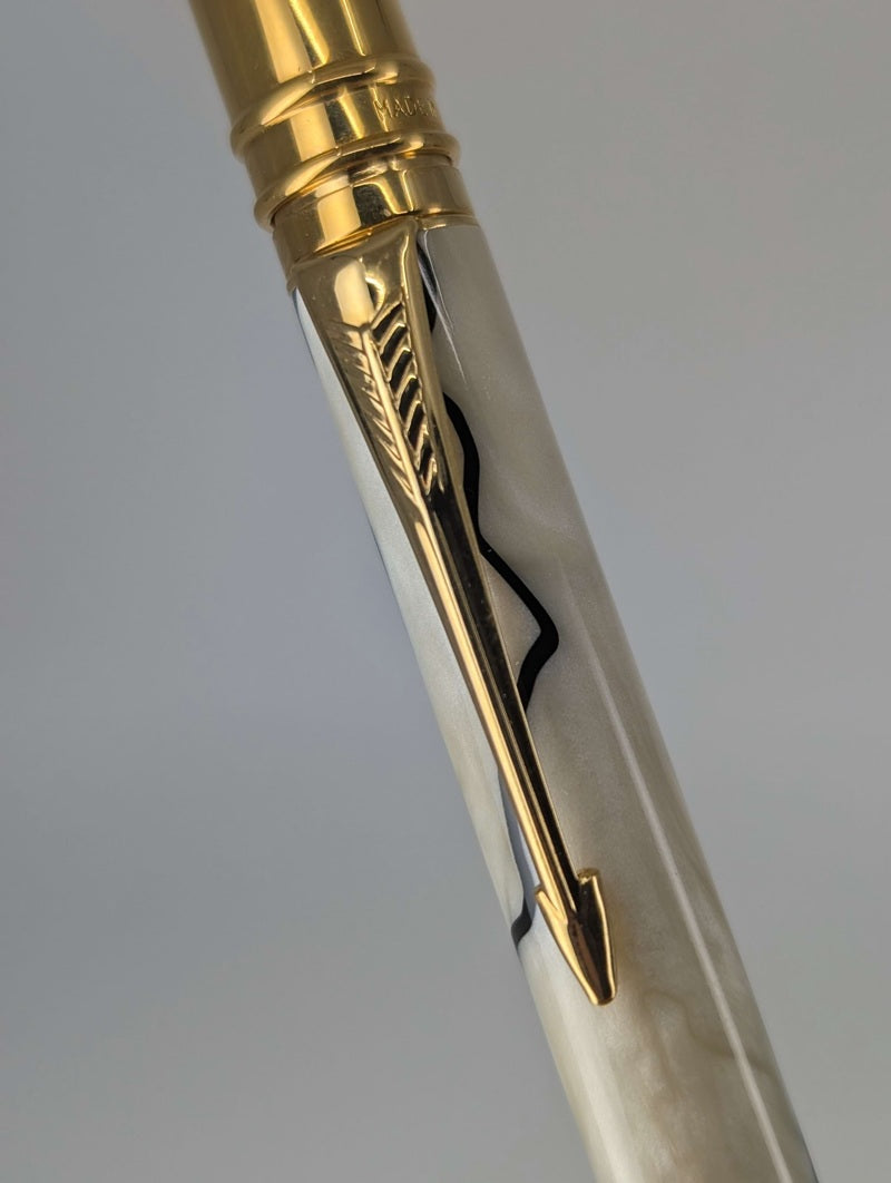*Consignment* Parker UK Duofold Pearl & Black Centennial Ballpoint Pen
