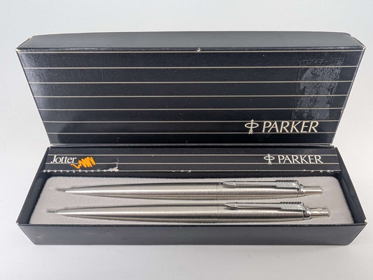 *Consignment* Parker Jotter Stainless Ballpoint / Mechanical Pencil Set