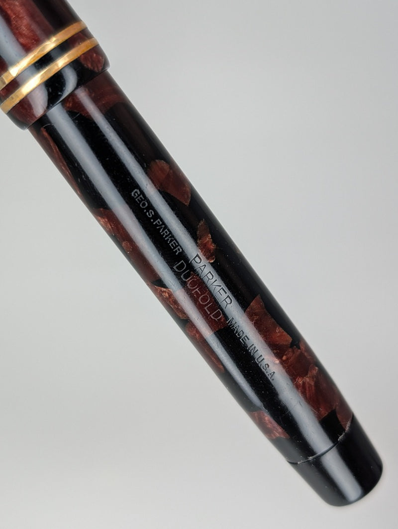 *Consignment* Parker Senior Duofold 1930's Streamline Black / Burgundy Fountain Pen