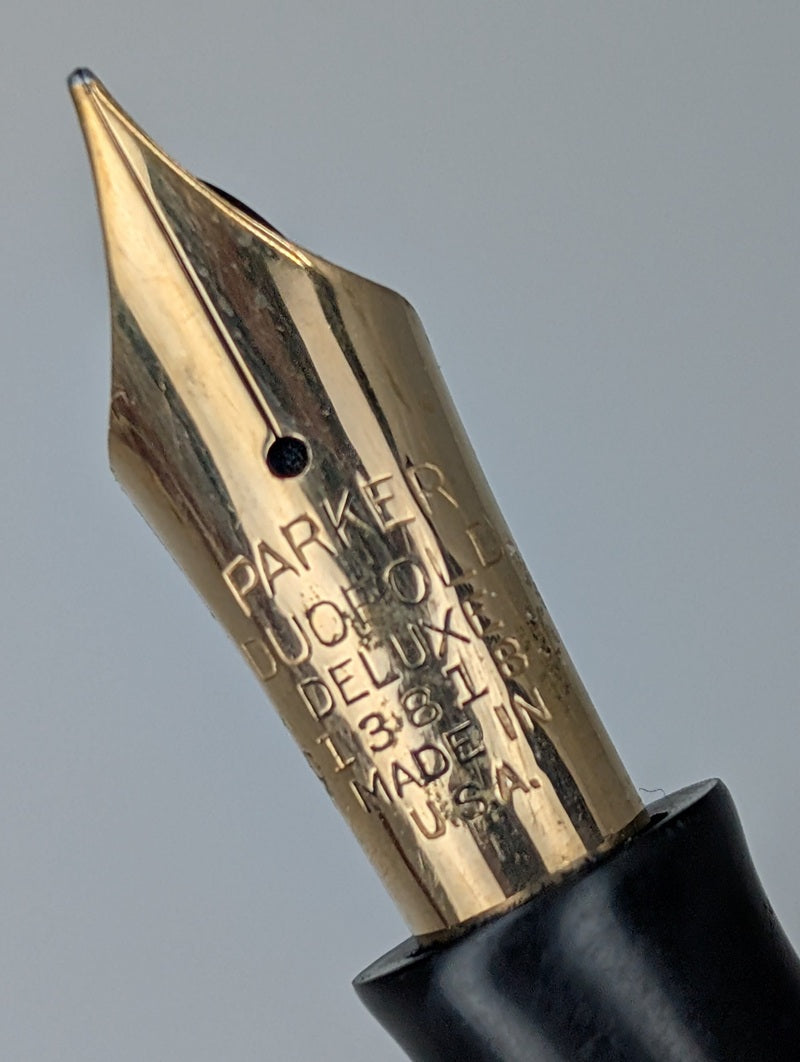 *Consignment* Parker Senior Duofold 1930's Streamline Black / Burgundy Fountain Pen