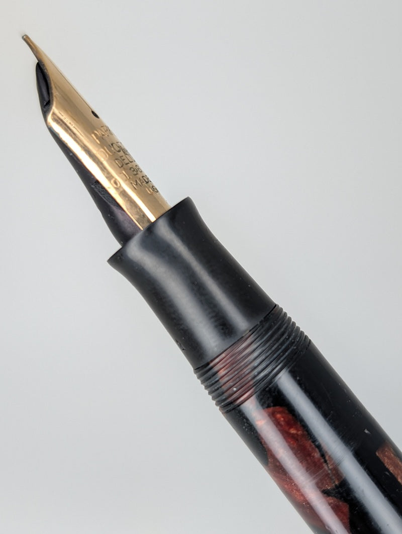 *Consignment* Parker Senior Duofold 1930's Streamline Black / Burgundy Fountain Pen