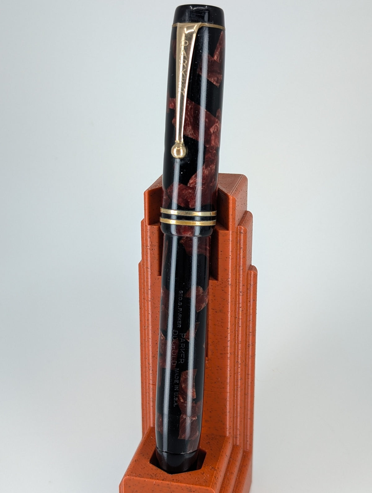 *Consignment* Parker Senior Duofold 1930's Streamline Black / Burgundy Fountain Pen
