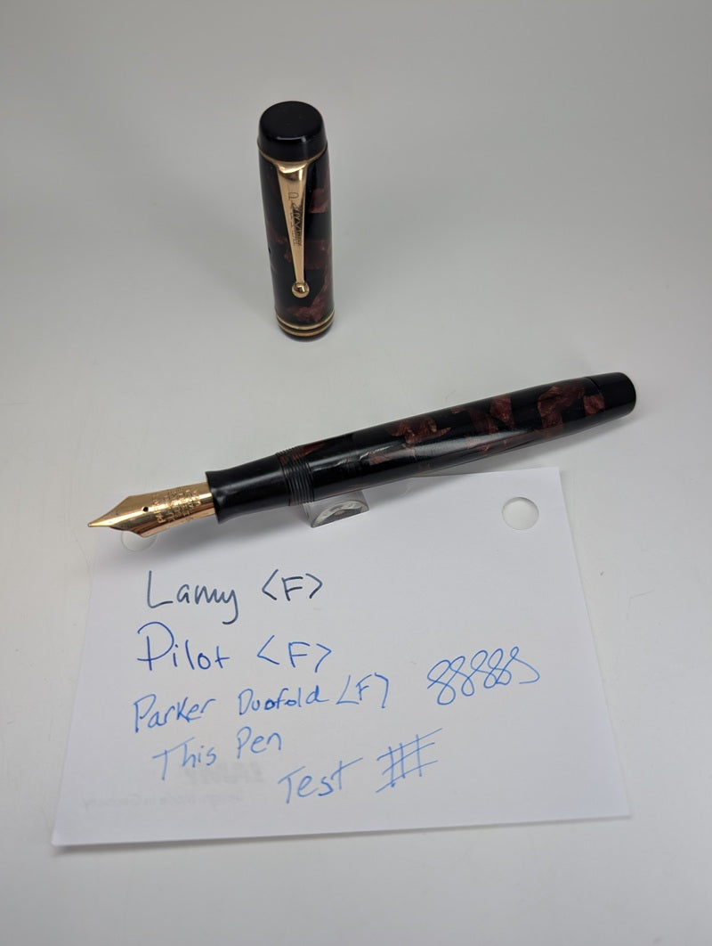 *Consignment* Parker Senior Duofold 1930's Streamline Black / Burgundy Fountain Pen