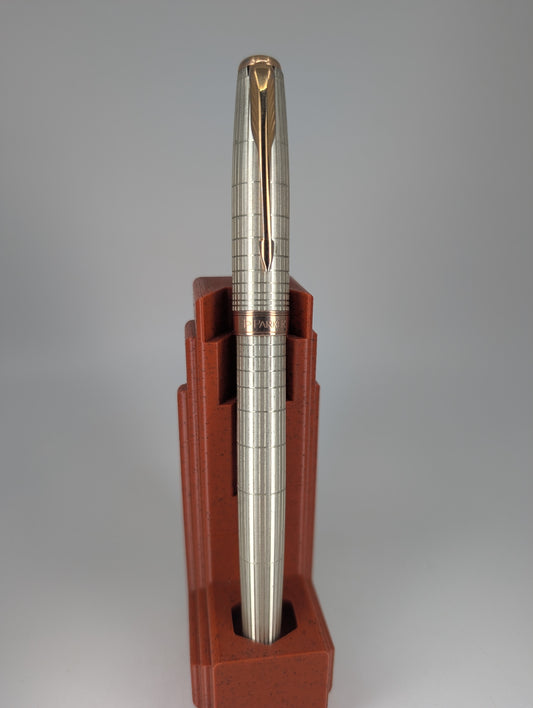 *Consignment* Parker Sonnet Satin Grid Rollerball Pen