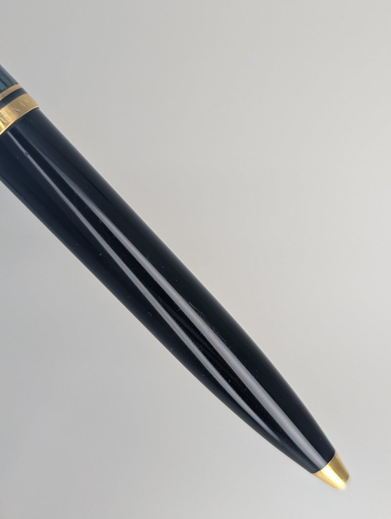 *Consignment* Pelikan K600 Striped Green Ballpoint Pen