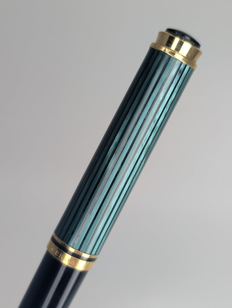 *Consignment* Pelikan K600 Striped Green Ballpoint Pen