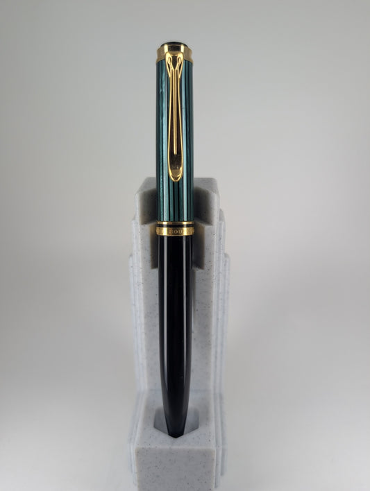 *Consignment* Pelikan K600 Striped Green Ballpoint Pen