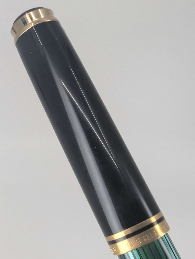 *Consignment* Pelikan M1000 Green / Black Fountain Pen 18c Gold Medium Nib