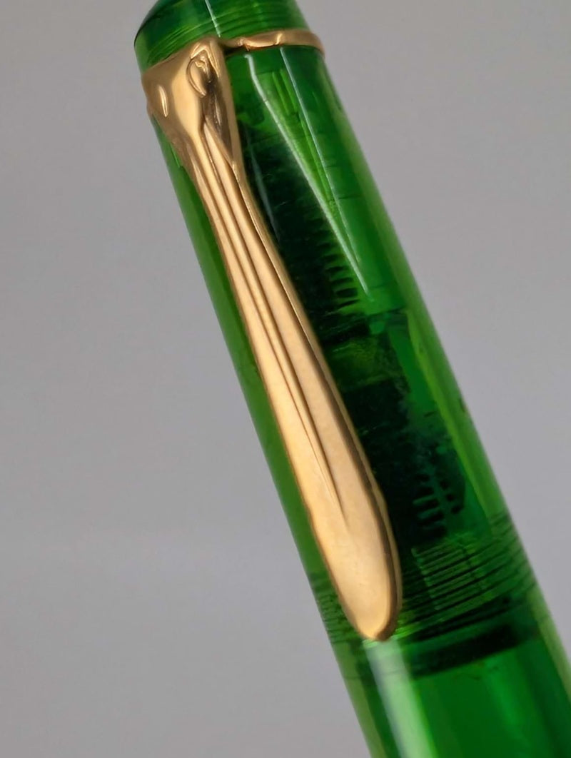 *Consignment* Pelikan M200 Green Demonstrator W. Germany Fountain Pen Steel Medium Nib