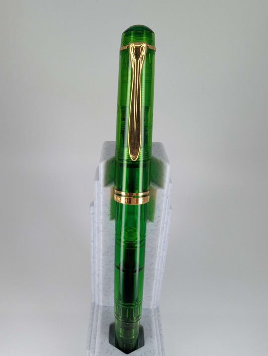 *Consignment* Pelikan M200 Green Demonstrator W. Germany Fountain Pen Steel Medium Nib