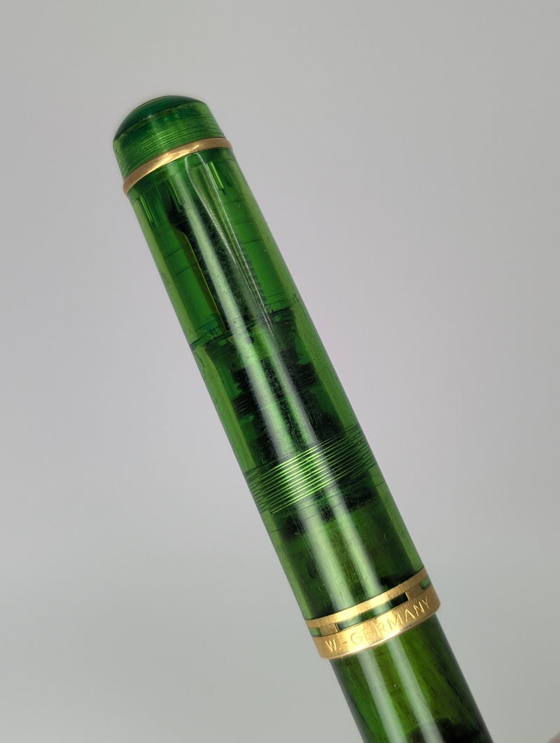 *Consignment* Vintage Pelikan M200 W. Germany Green Demonstrator Fountain Pen Steel Fine Nib