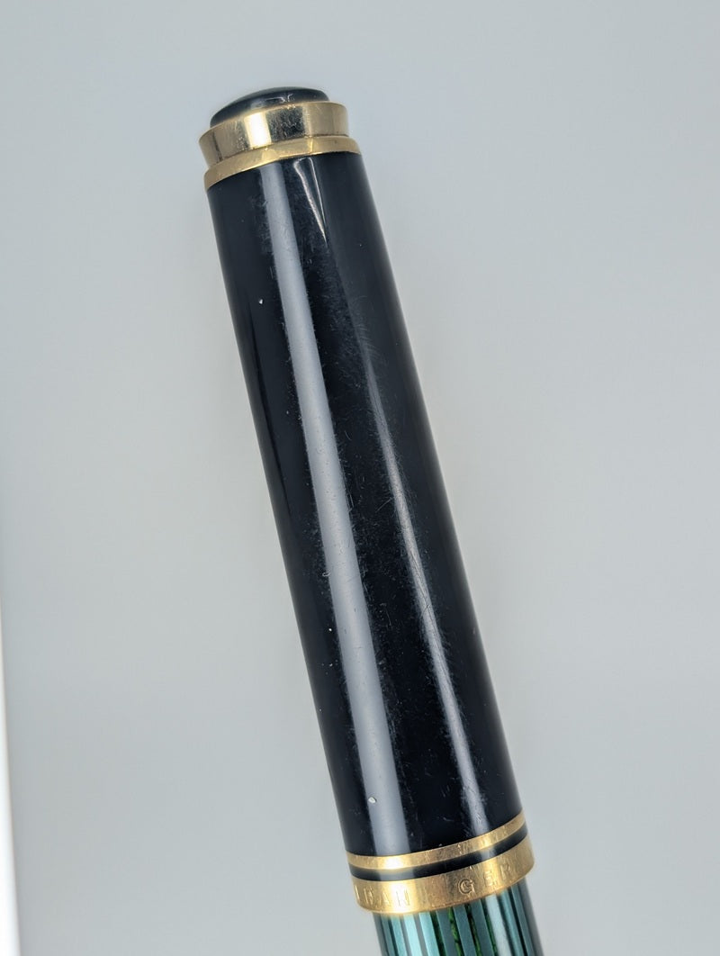 *Consignment* Pelikan M600 Black / Green Fountain Pen Fine Nib