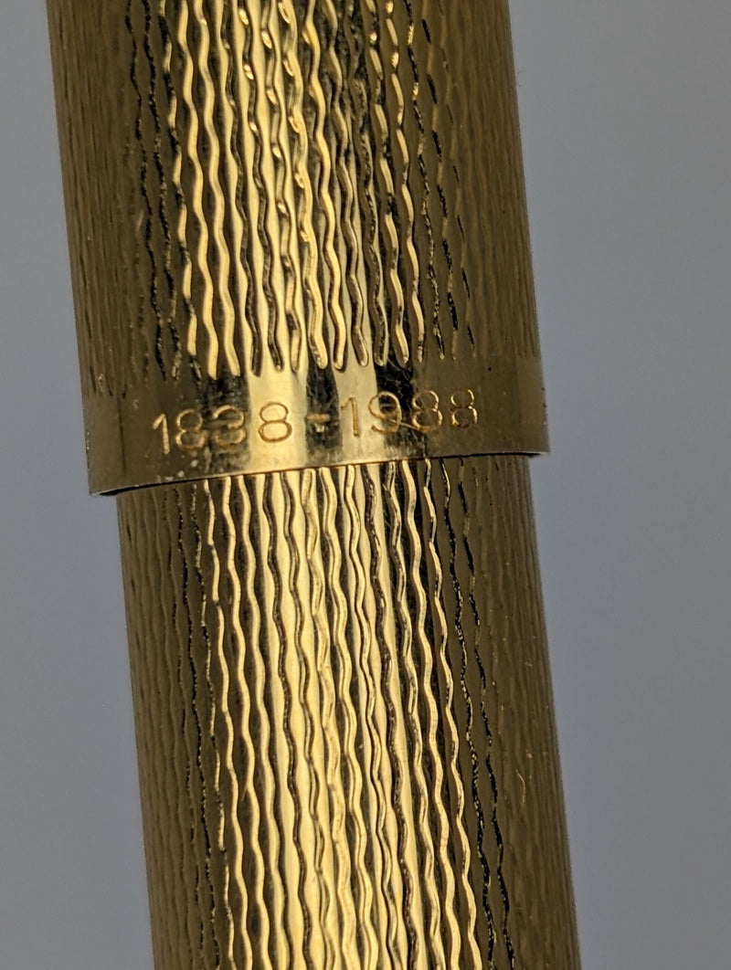 *Consignment* Pelikan M760 Jubilee 150th Anniversary Electroplated Barley Corn 24c Gold Accents Fountain Pen 18c Broad Nib