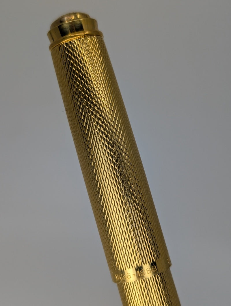 *Consignment* Pelikan M760 Jubilee 150th Anniversary Electroplated Barley Corn 24c Gold Accents Fountain Pen 18c Broad Nib