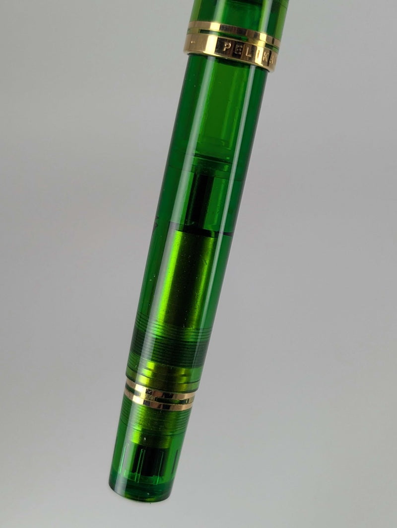*Consignment* Pelikan M800 Transparent Green Fountain Pen 18k Gold Medium Nib