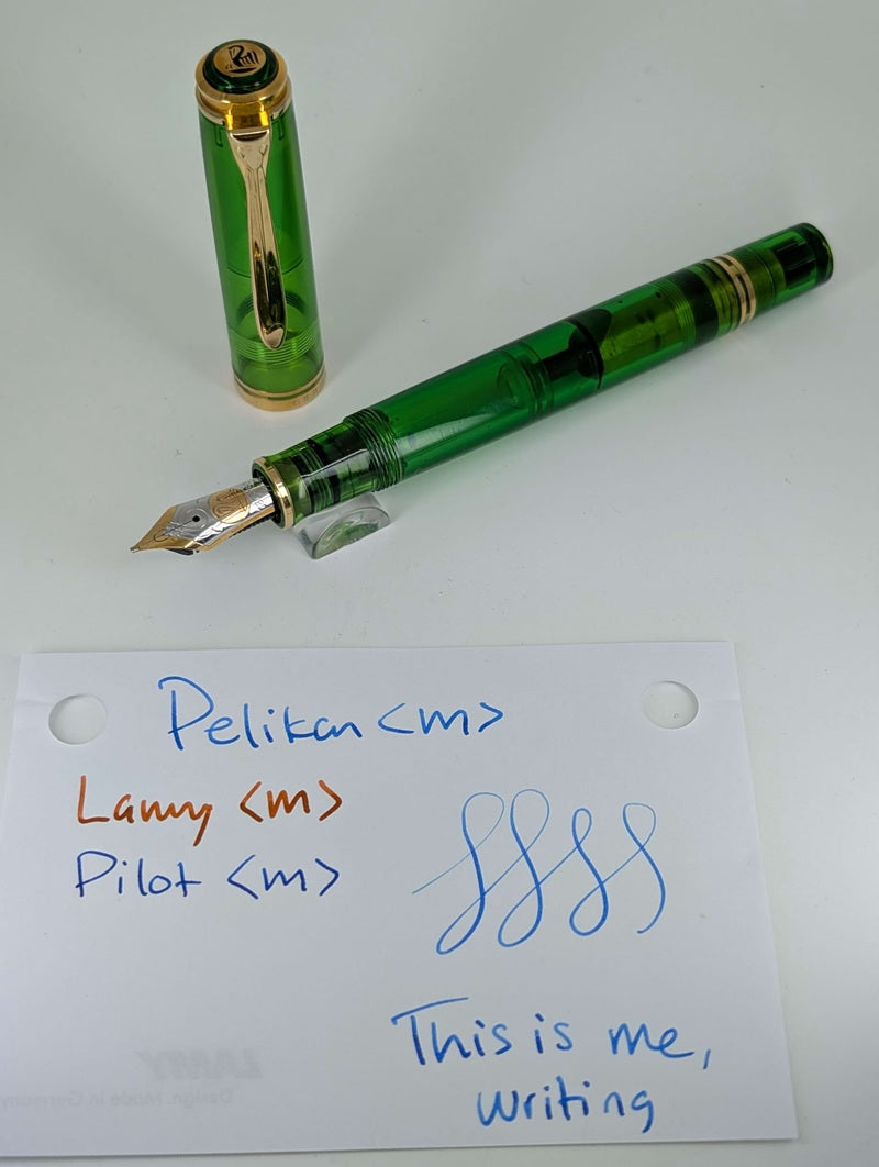 *Consignment* Pelikan M800 Transparent Green Fountain Pen 18k Gold Medium Nib