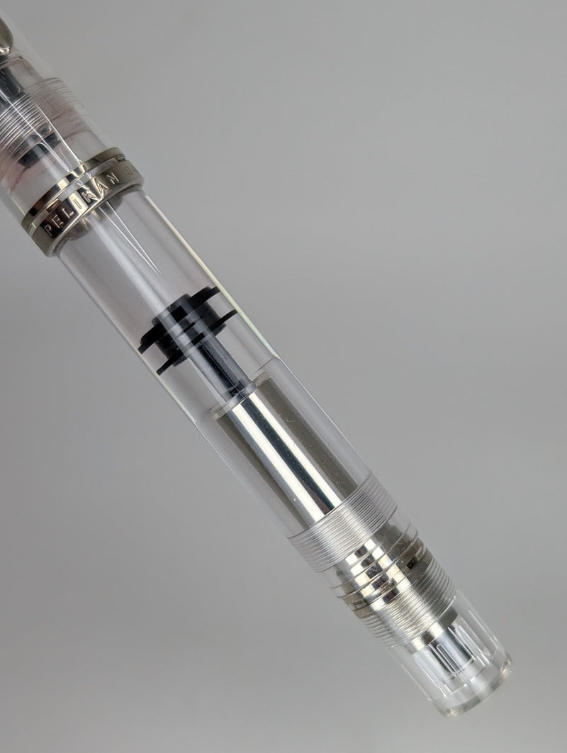 *Consignment* Pelikan M805 Demonstrator Fountain Pen 18k Gold Broad Italic Nib