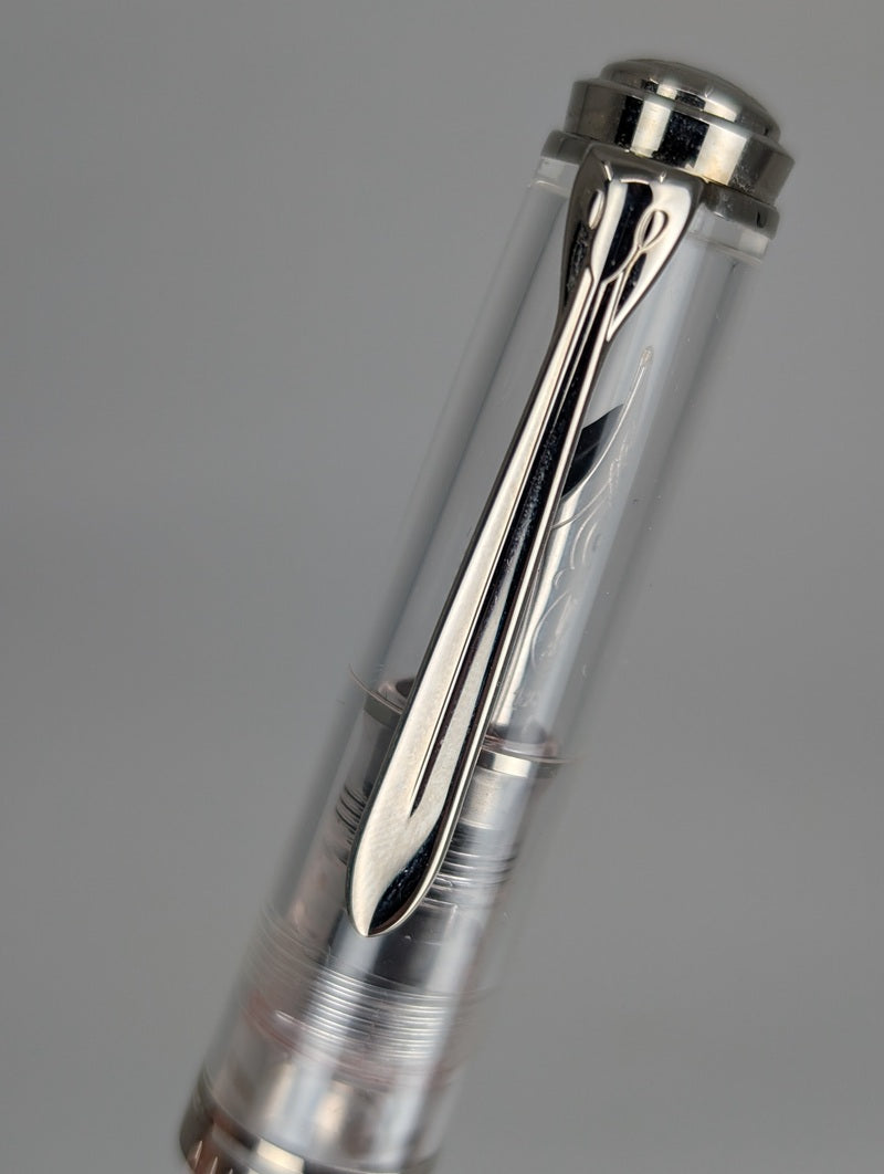 *Consignment* Pelikan M805 Demonstrator Fountain Pen 18k Gold Broad Italic Nib