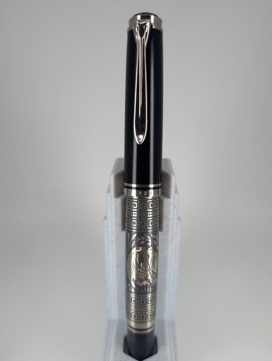 *Consignment* Pelikan Toledo Silver Fountain Pen 18k Gold Fine Nib