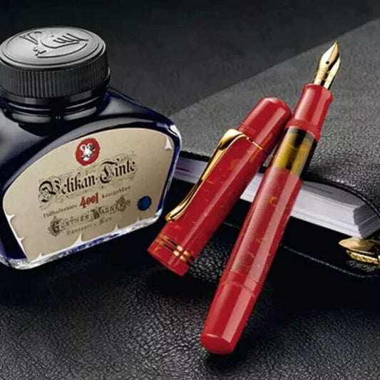 Pelikan M101N Vintage Bright Red Fountain Pen 14k Gold Nib