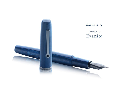 Penlux Concerto Kyanite w/ Gun Metal Trim Fountain Pen