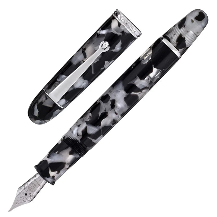 Penlux Masterpiece Grande Koi Black & White Fountain Pen Stub 1.1 Nib
