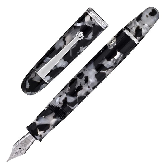 Penlux Masterpiece Grande Koi Black & White Fountain Pen Stub 1.1 Nib