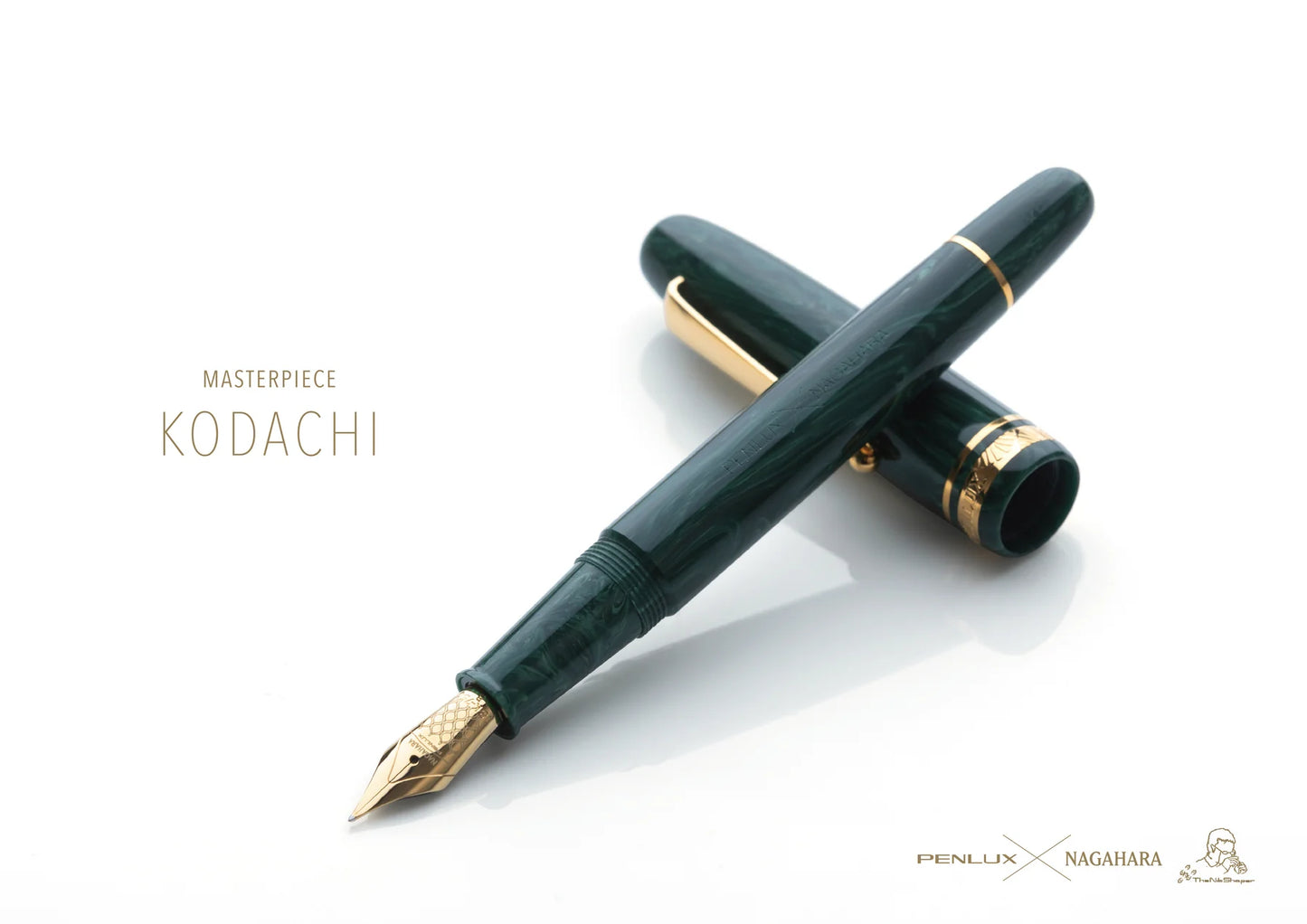 Penlux Masterpiece Kodachi Green Velvet Steel Fountain Pen