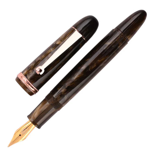 Penlux Masterpiece Grande "Brown Wave" Fountain Pen Medium Nib