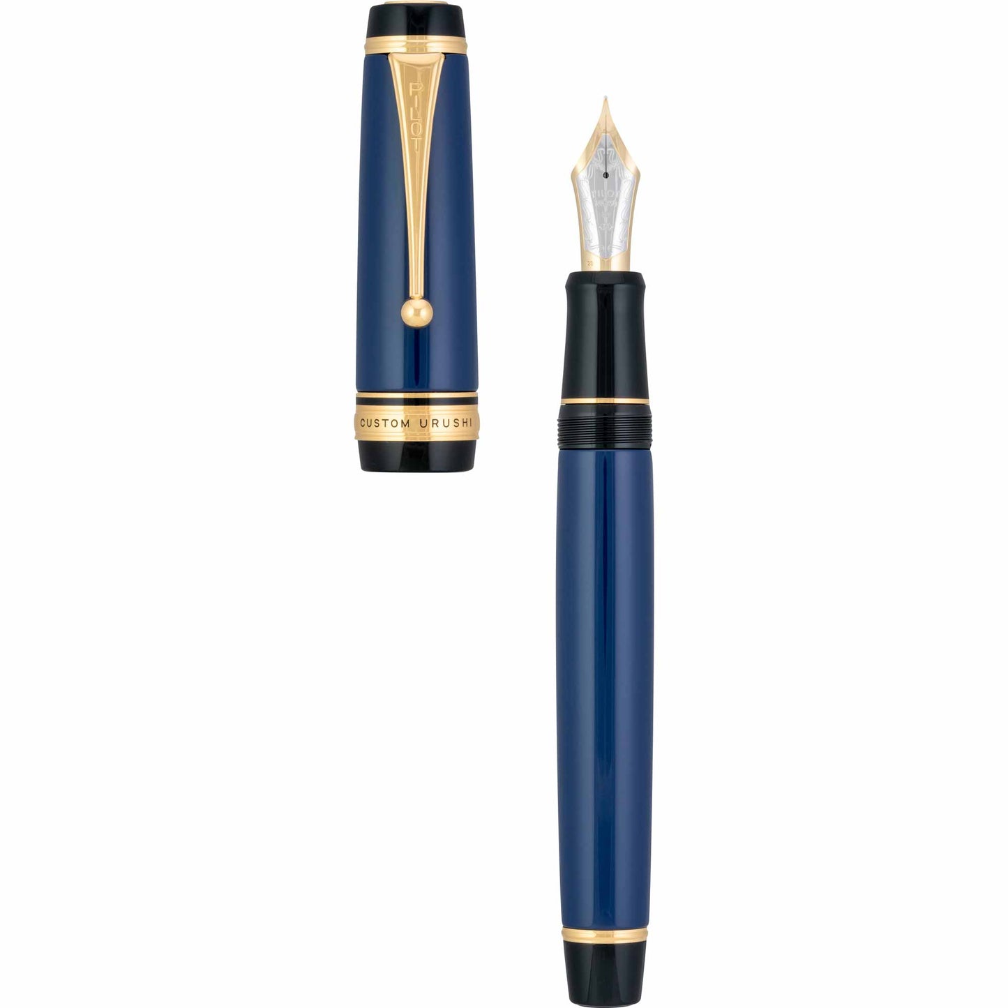 Pilot Custom Urushi Blue Fountain Pen 18k Gold FM (Fine Medium) Nib