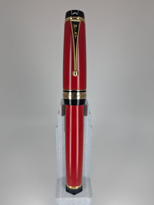 Pilot Custom Urushi Vermilion Fountain Pen 18k Gold Medium Nib