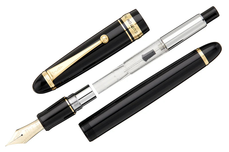 Pilot Custom 743 Black Fountain Pen 14k Gold Soft Fine Medium Nib