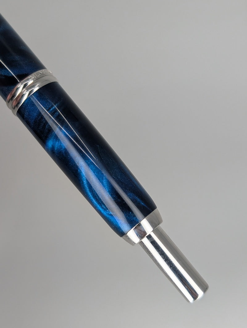 *Consignment* Pilot Vanishing Point Limited Edition Blue Marble Fountain Pen 18k Gold Fine Nib