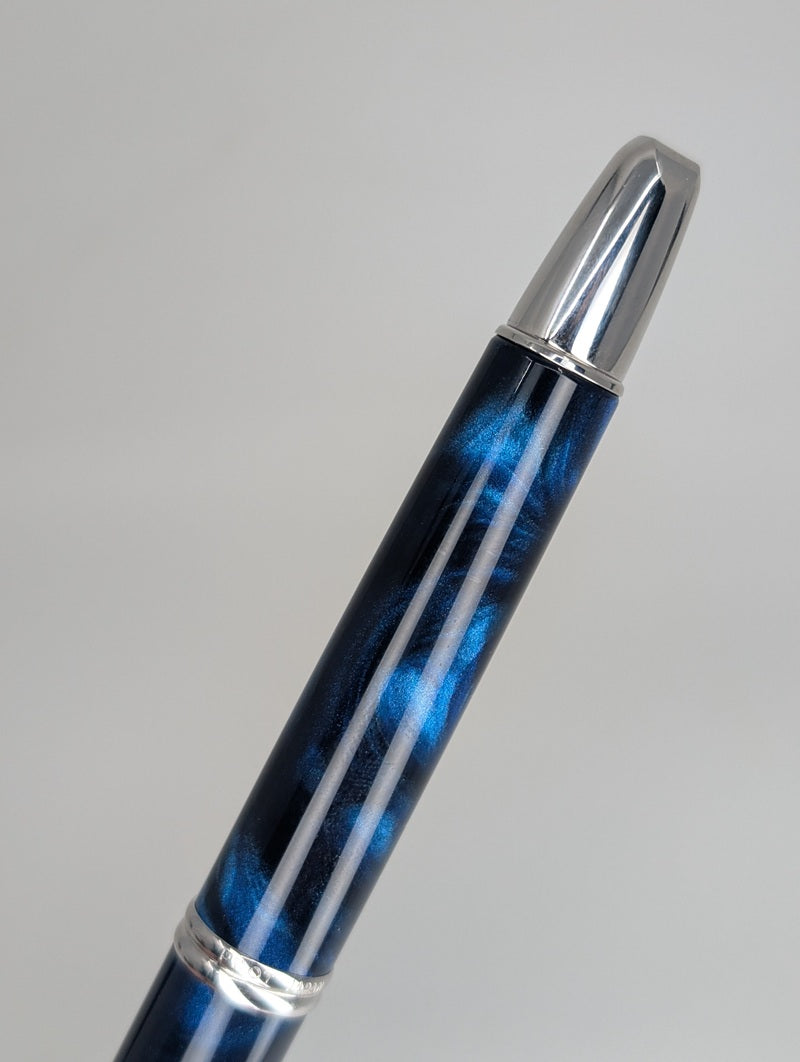 *Consignment* Pilot Vanishing Point Limited Edition Blue Marble Fountain Pen 18k Gold Fine Nib