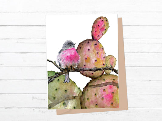 Pink Robin Greeting Card