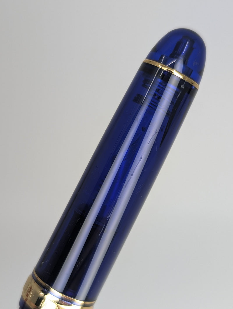 *Consignment* Platinum 3776 Blue Fountain Pen 14k Gold Music Nib