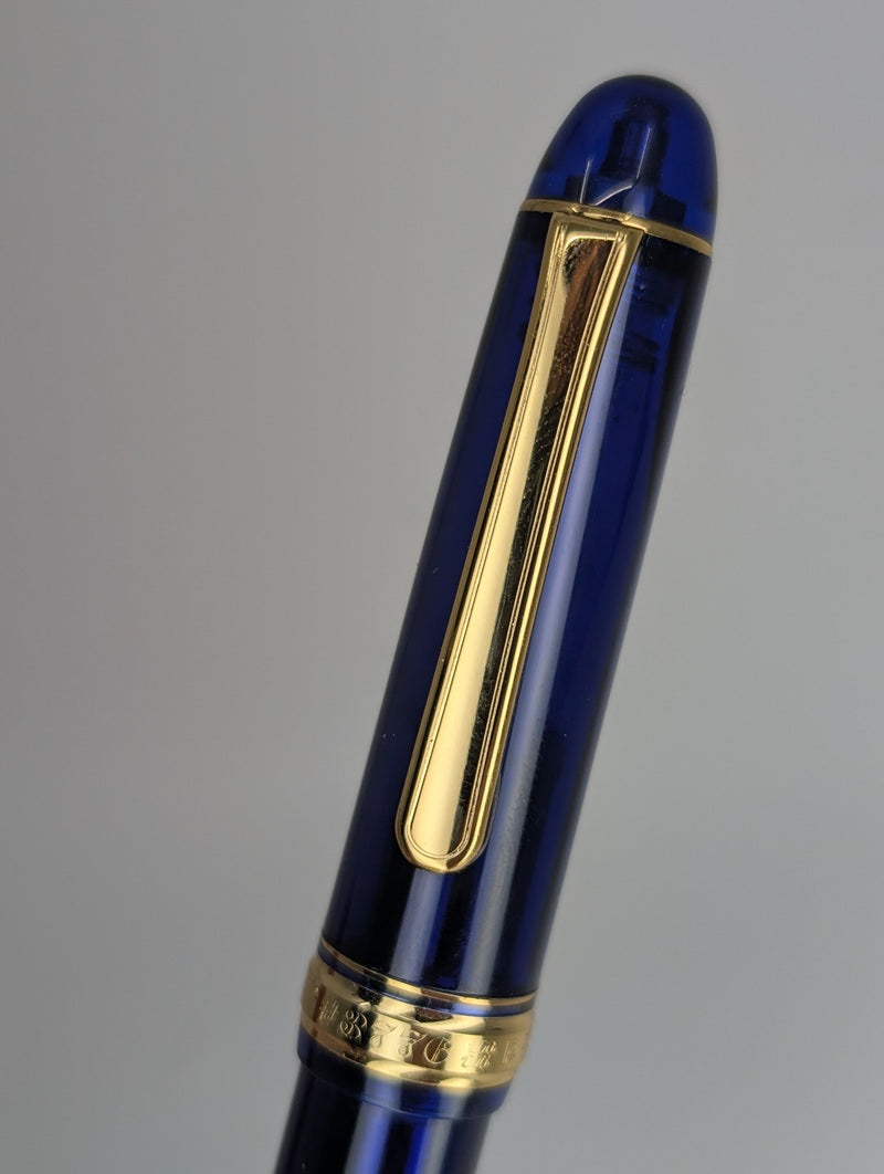 *Consignment* Platinum 3776 Blue Fountain Pen 14k Gold Music Nib