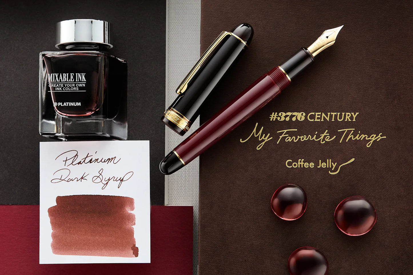 Platinum 3776 Coffee Jelly Fountain Pen Medium Nib