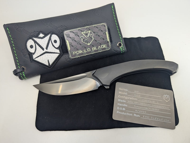 Poikilo Blades Bio Orca DLC M398 Linerlock Folding Knife