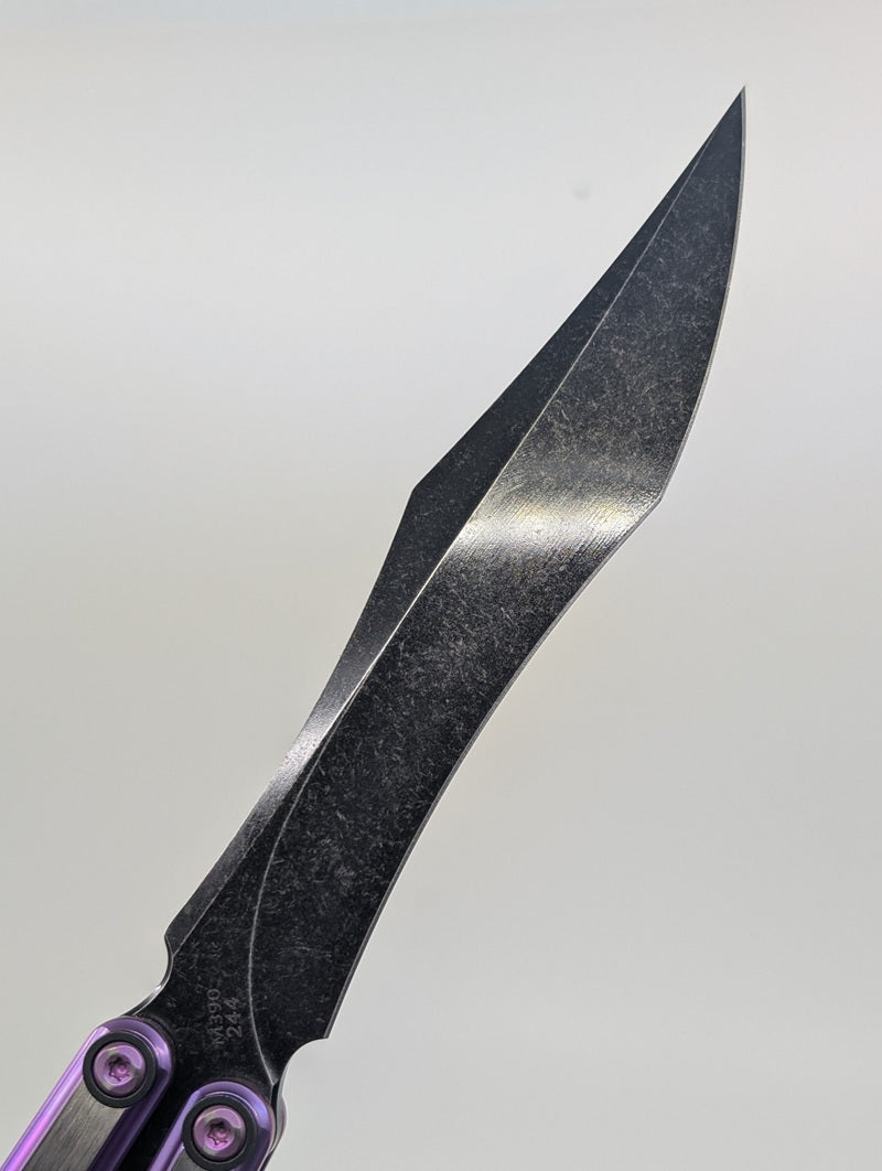 Poikilo PM3 S3 2-Tone Purple Titanium Live Blade Balisong