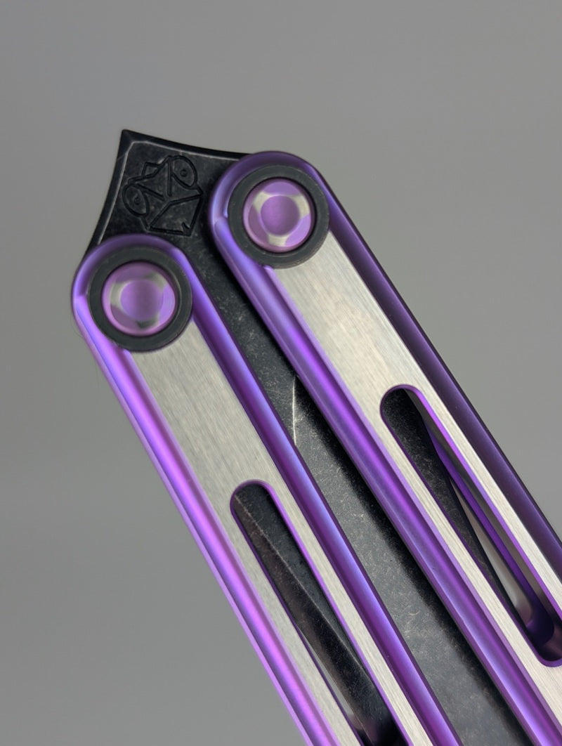 Poikilo PM3 S3 2-Tone Purple Titanium Live Blade Balisong