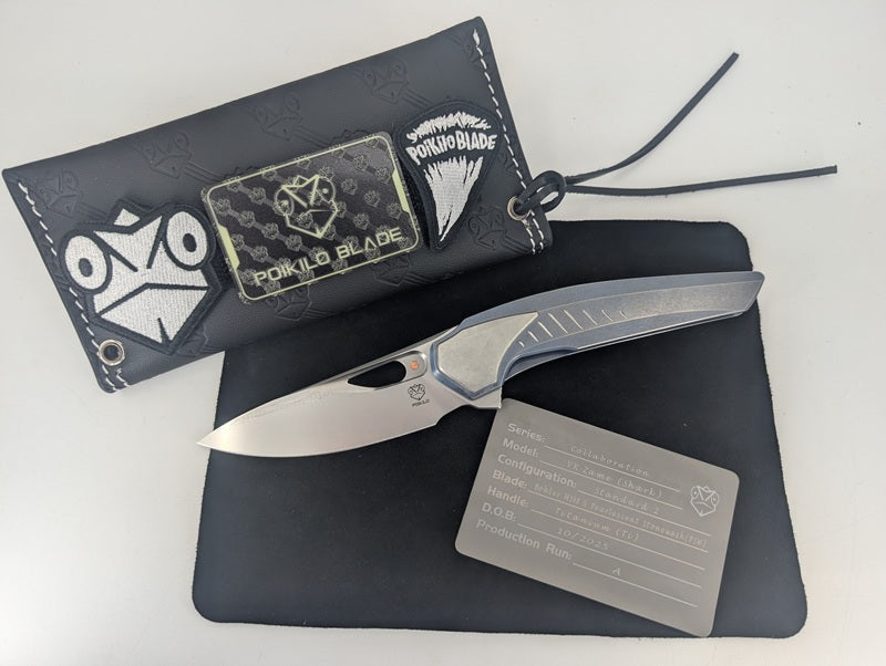 Poikilo x Vulpex Knives "Shark" S2 Framelock Folding Knife